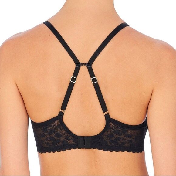 Natori 34B Black Cherry Blossom Bra 721191 Convertible Underwire Lace - Picture 2 of 7